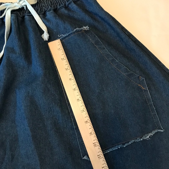 DENIM Skirt A-Line Midi with Pockets Pull On Women’s Size Large X-Large - Picture 8 of 16